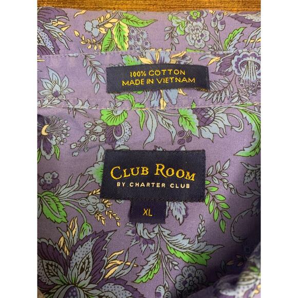 CLUB ROOM by CHARTER CLUB Men’s Paisley Button Down Long Sleeve Shirt / Size: XL - Picture 3 of 6